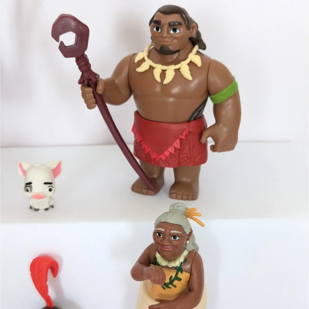 Disney Moana PlasticToy Figure Lot Maui Pua Tala Chief Tui Coconut Cake Topper